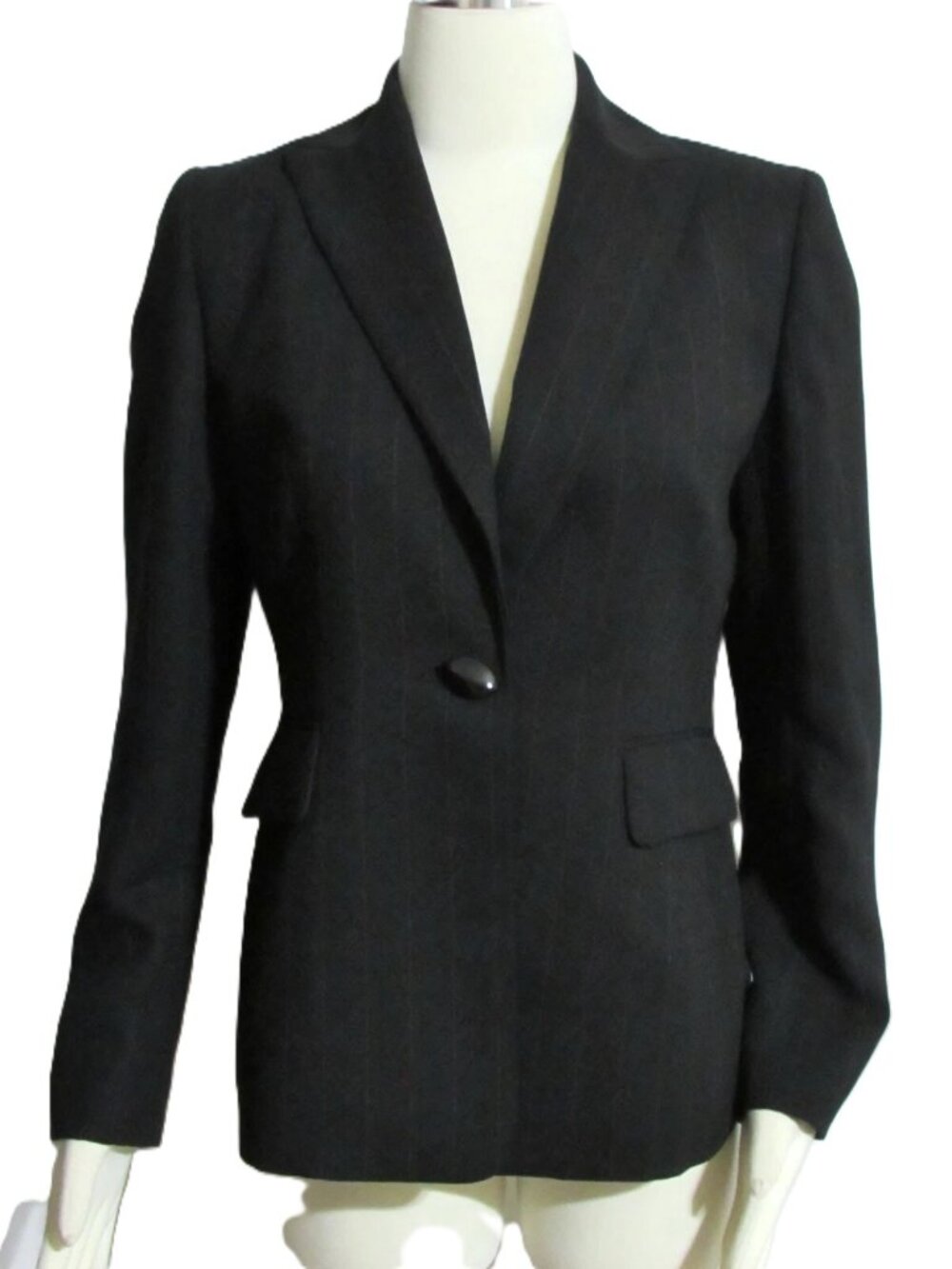 NEW Womens Ladies KASPER Black & Red Pinstripe Lined Blazer Jacket 6 ORIG $154